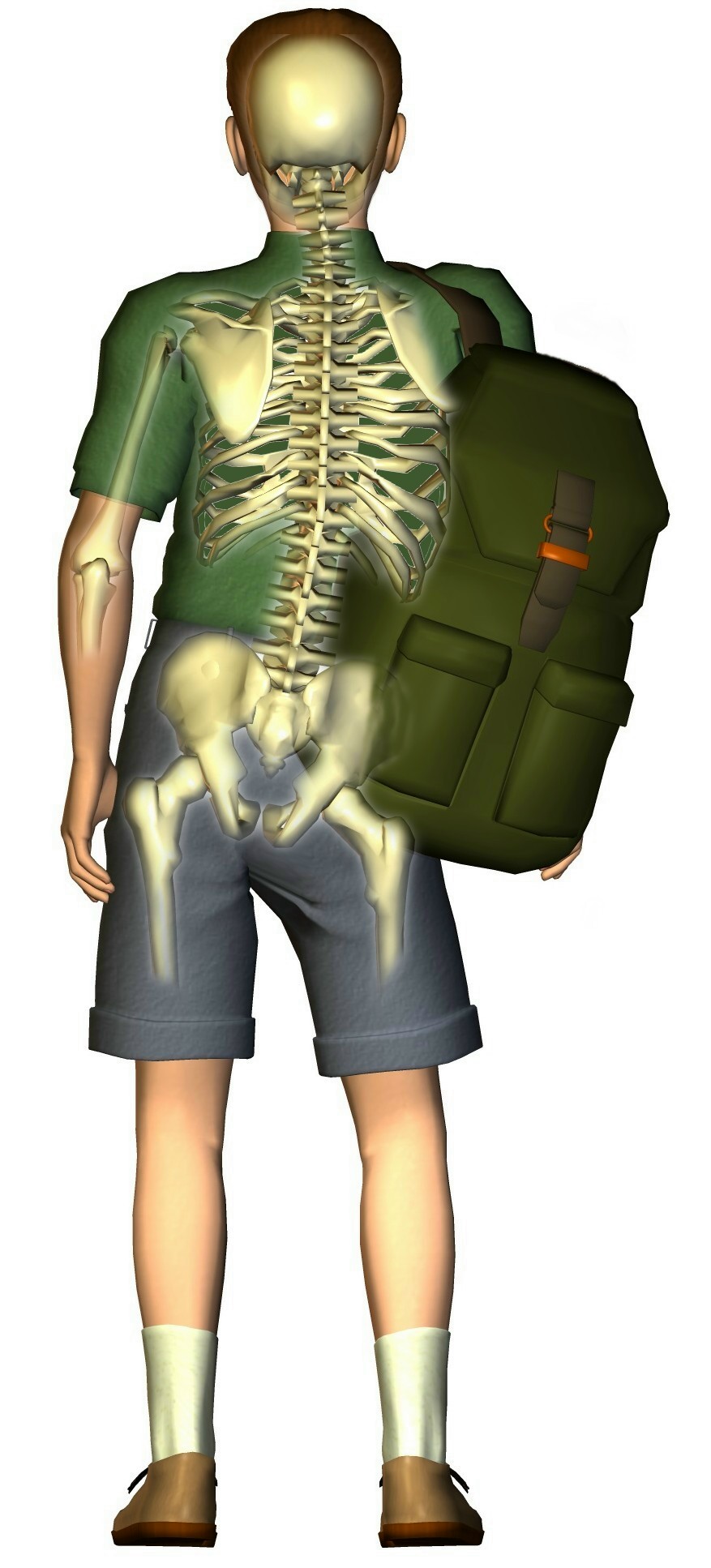 backpack on one shoulder